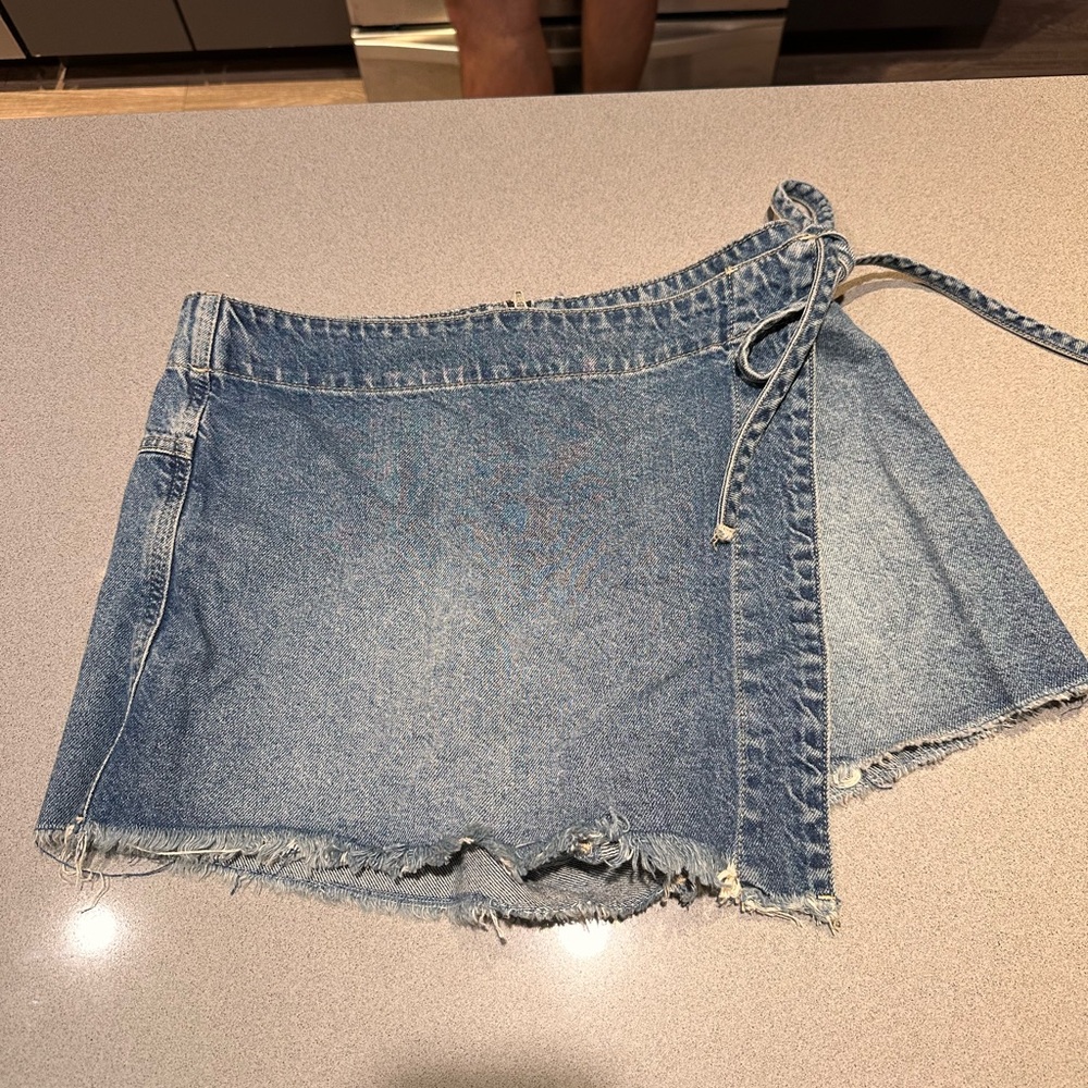 Denim Wrap Skirt